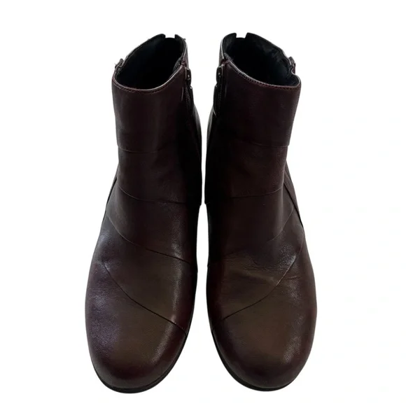 Earth Hope Garnet Leather Zip Up Block Heel Ankle Boots Shoes Women's Size 10 B - Picture 3 of 12